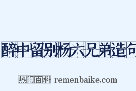 醉中留别杨六兄弟造句是什么意思的图片